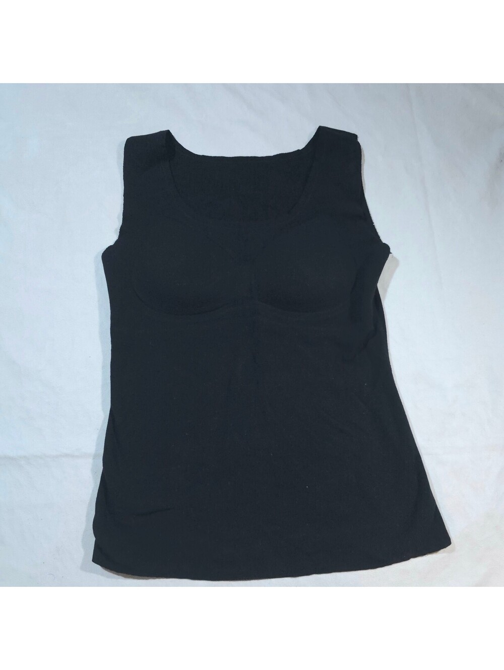 Black Sleeveless Tank Top with Built-in Bra